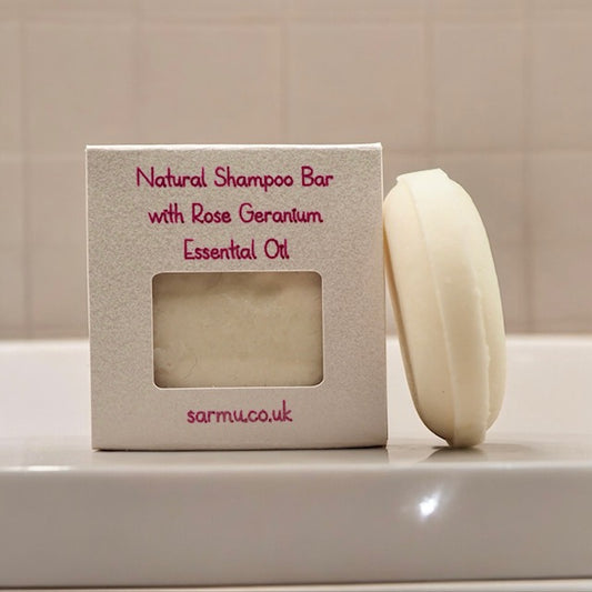 Natural Shampoo Bar with Rose Geranium Essential Oil